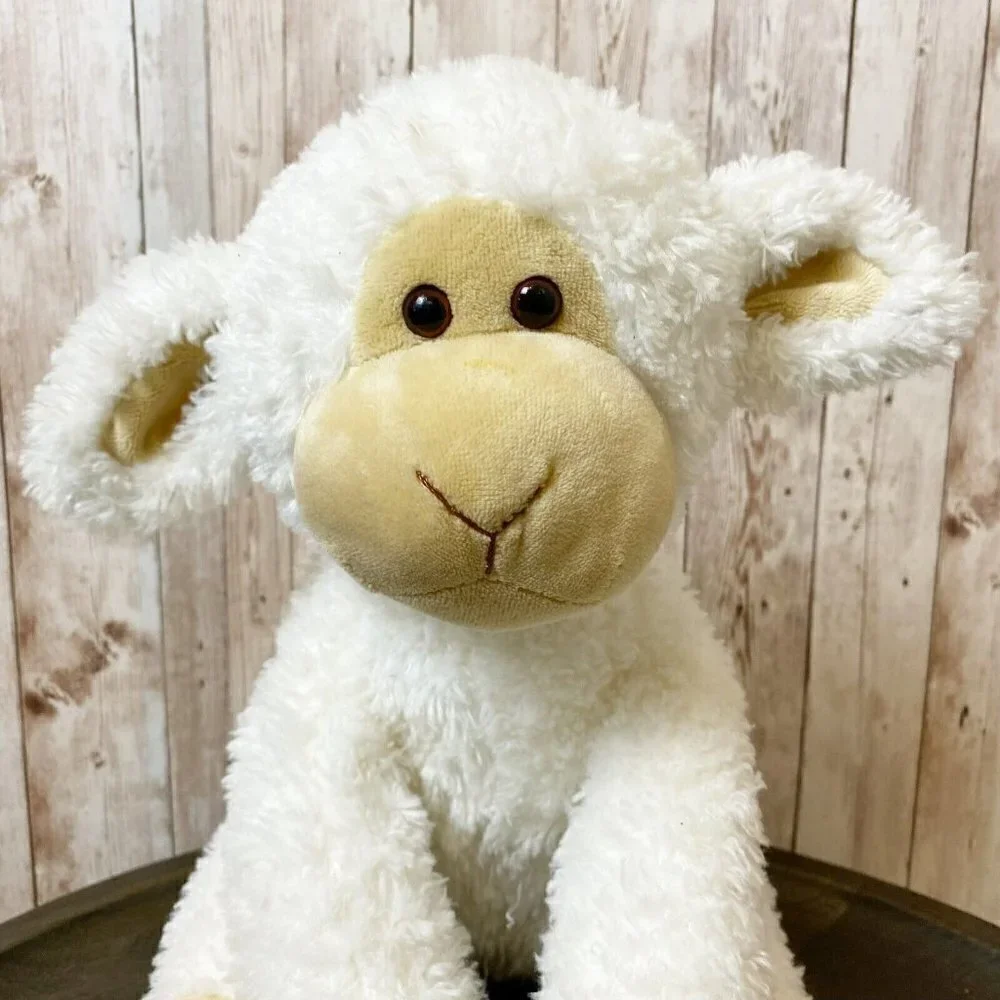 Gund Toys R Us 2009 Animal Alley Lamb Sheep White Tan Stuffed Toy Plush